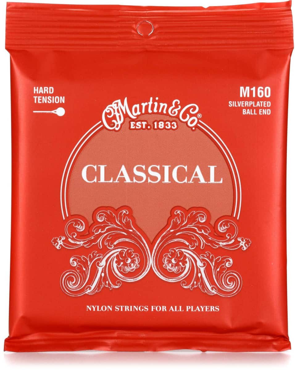 Martin M160 Classical Silverplated Ball End Nylon Strings Hard